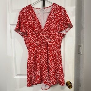 Amazon Red Floral Jumpsuit